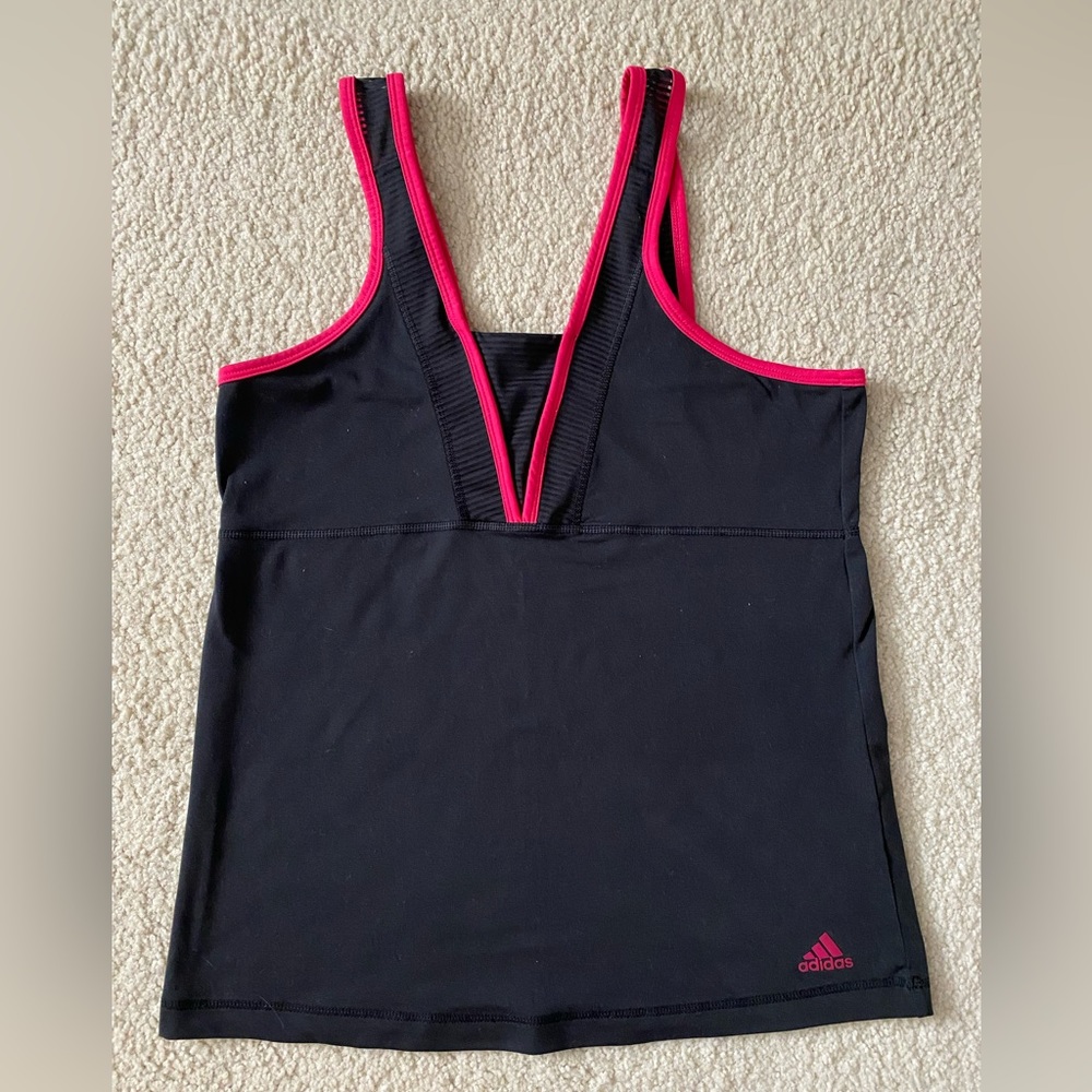 adidas, Black with Pink Tank Top, Size M